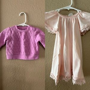 Infant Quilted Sweatshirt and Shabby Chic Top